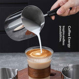 Classics Coffee Pot, 12oz/350ml Stainless Steel Milk Frothing Jug Long Handle Coffeware Pull Flower Toroid Pitcher Milk Warmer Hot Chocolate Maker In Australia - Darrahopens