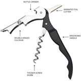 2 pack Double Hinged Waiter's Corkscrew Wine Opener, Stainless Steel Wine Bottle Opener with Built In Foil Cutter, Home Bar Tools, Bar Cart Accessories, Wedding Gifts（black） In Australia - Darrahopens