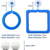 2 set Turtle Feeding Ring with Suction Cup and Nitrifying Balls Fish Food Holder Aquatic Toys for Turtles Tortoise Goldfish Guppy Koi Puffer Turtle Tank Accessories (Square & Circle) In Australia - Darrahopens