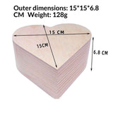 2 pack Heart-Shaped Unfinished Wooden Box Natural Pine Wood DIY Craft Wooden Boxes with Lid for Storage Crafts In Australia - Darrahopens