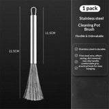 2 pack Cookware Scrubber Brush Stainless Steel Material, Long-Handled Dishwashing Brush with Ergonomic Design, Kitchen Cleaning Brush, Dishwashing Scrubber for Pots Skillets Ovens Grills In Australia - Darrahopens