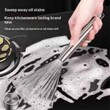 2 pack Cookware Scrubber Brush Stainless Steel Material, Long-Handled Dishwashing Brush with Ergonomic Design, Kitchen Cleaning Brush, Dishwashing Scrubber for Pots Skillets Ovens Grills In Australia - Darrahopens