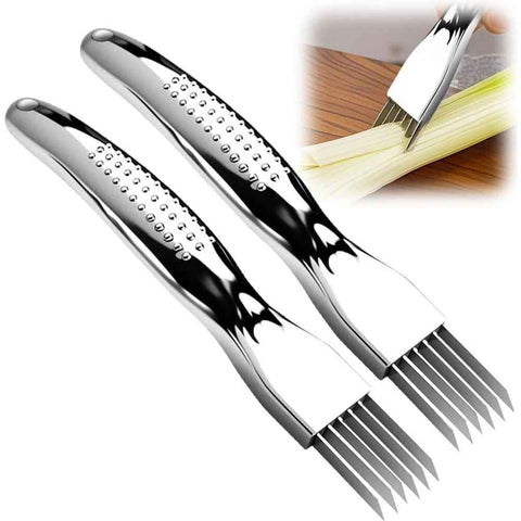 2 pack Shred Silk The Knife, Green Onion Cutter Stainless Steel Chopped Kitchen Slicing Tool Cutter for Vegetables Onion Garlic, Multifunctional Kitchen Food Vegetable Cutter In Australia - Darrahopens