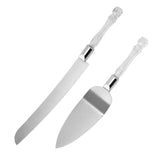 White Elegant Cake Knife and Server Set, Cake Cutter and Pie Spatula, Cake Server and Knife Set of 2 with Thick Blades,Rustic Wedding Cake Cutting Set, Birthdays, Anniversaries,Parties In Australia - Darrahopens
