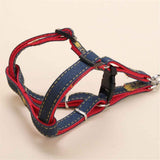 Denim Step-in Dog Harness,No Pull Escape-Proof Dog Harness and Set,Adjustable Quick Fit Dog Halter Vests for Small Medium Size Dogs Back Clip Anti-Twist for Easy Walking Training Running（L） In Australia - Darrahopens