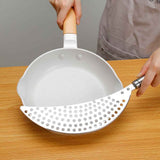 2 pack Pan Pot Strainer with Handle Stainless Steel Hand Held Crescent Drainer for Spaghetti Fry Noodles Fruit Vegetable Pasta Strainer Heavy Duty Food Drainers In Australia - Darrahopens