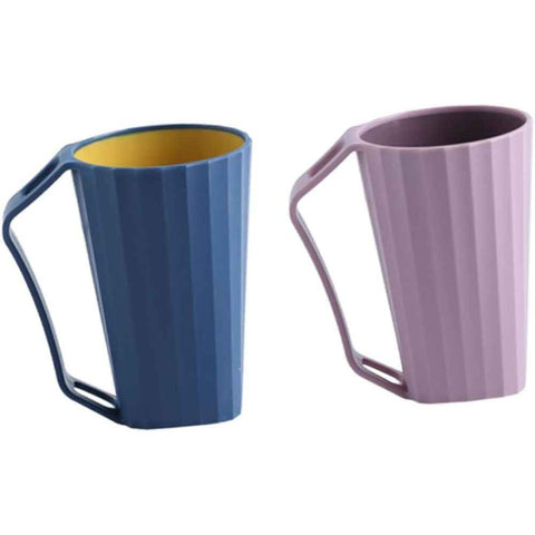 2 pack Bath Rinse Cup, plastic Body Washing Rinser Cup with Easy Grip Handle, for Couples (blue+pink) In Australia - Darrahopens