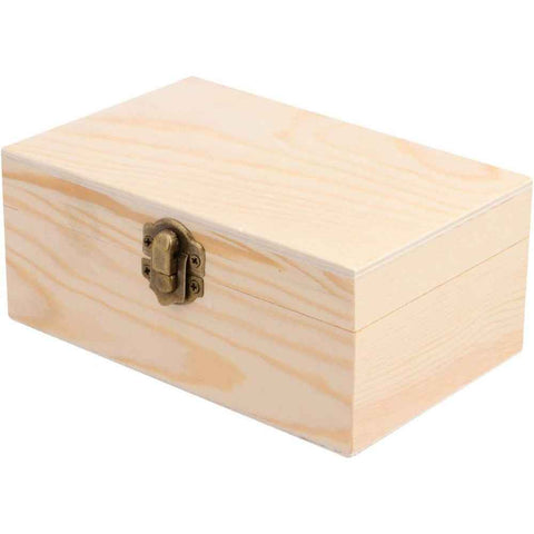 Wooden Jewelry Box Unfinished Craft Storage Organizer Compact Rectangle for Earrings Rings Beads Home Use In Australia - Darrahopens