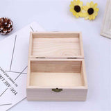 Wooden Jewelry Box Unfinished Craft Storage Organizer Compact Rectangle for Earrings Rings Beads Home Use In Australia - Darrahopens