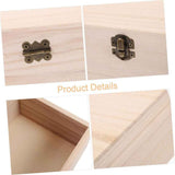 Wooden Jewelry Box Unfinished Craft Storage Organizer Compact Rectangle for Earrings Rings Beads Home Use In Australia - Darrahopens