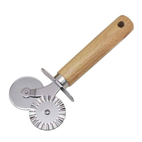 2 pack Pastry Wheel Crimper and Cutter, Stainless Steel, Pasta Cutter Wheel,Dual-Head Baking Tool for Home and Kitchen Use,Ravioli Cutter In Australia - Darrahopens