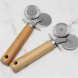 2 pack Pastry Wheel Crimper and Cutter, Stainless Steel, Pasta Cutter Wheel,Dual-Head Baking Tool for Home and Kitchen Use,Ravioli Cutter In Australia - Darrahopens