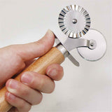 2 pack Pastry Wheel Crimper and Cutter, Stainless Steel, Pasta Cutter Wheel,Dual-Head Baking Tool for Home and Kitchen Use,Ravioli Cutter In Australia - Darrahopens