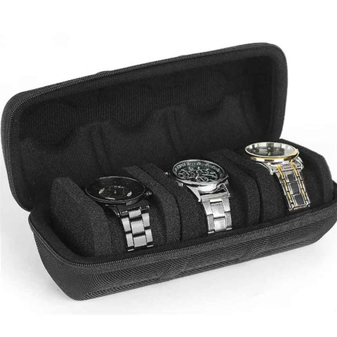 Watch case for travel and storage, hard 3 slots Watch Roll Organizer for Men and Women（does not include a watch） In Australia - Darrahopens