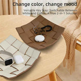 PU Leather Key Bowl for Men Women Entryway Table Nightstand Dump Tray for Wallet, Keys, Jewelry Men's Gift - Coffee & White, 23*6.5cm（only the box） In Australia - Darrahopens