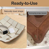 PU Leather Key Bowl for Men Women Entryway Table Nightstand Dump Tray for Wallet, Keys, Jewelry Men's Gift - Coffee & White, 23*6.5cm（only the box） In Australia - Darrahopens