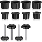 12 Pcs Umbrella Base Stand Replacement Parts,Patio Umbrella Base Replacement Parts Outdoor Umbrella Hole Ring Plug Cover with Thread Screw Replacement Hand Knob for Backyard Patio Table Decks,Black In Australia - Darrahopens