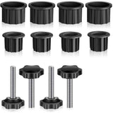 12 Pcs Umbrella Base Stand Replacement Parts,Patio Umbrella Base Replacement Parts Outdoor Umbrella Hole Ring Plug Cover with Thread Screw Replacement Hand Knob for Backyard Patio Table Decks,Black In Australia - Darrahopens