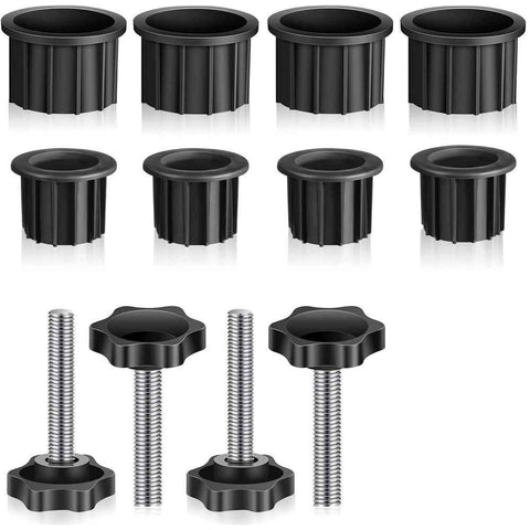 12 Pcs Umbrella Base Stand Replacement Parts,Patio Umbrella Base Replacement Parts Outdoor Umbrella Hole Ring Plug Cover with Thread Screw Replacement Hand Knob for Backyard Patio Table Decks,Black In Australia - Darrahopens