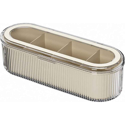 Clear Seasoning Box with 4 Compartments - Spice Organizer with Lids and Spoons - Condiment Container Set for Salt, Sugar, Pepper, and More - Countertop Spice Storage In Australia - Darrahopens