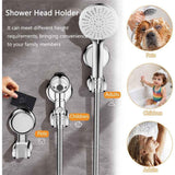 2 pack Shower Head Holder - Strong Suction Cup No Drilling Showerhead Bracket Waterproof Handheld Shower Holder, Adjustable Wand Holder for RV, Kids, Bathroom (Silver) In Australia - Darrahopens