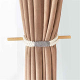 2 pack Curtain Tiebacks Rustic Holdbacks for Drapes, Farmhouse Tie Backs for Curtains, Jute Rope with Wood Club, Natural Boho Decor Shabby Chic Drapery Holder In Australia - Darrahopens
