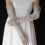 Women's Lace Fingerless Gloves Bridal Elbow Length Long Gloves Opera Evening Wedding Tea Party Prom Cosplay In Australia - Darrahopens