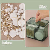Holder Dispenser 3-Section Clear Cotton Swab/Pad/Ball Holder Container 3 Grids Bathroom Organizer Jar Cosmetics Storage for Vanity(Green,only box) In Australia - Darrahopens