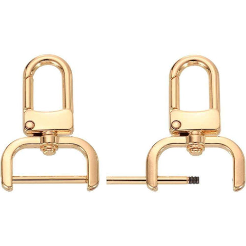 2pcs Detachable Snap Hook Swivel Clasp w/Screw Bar Bag Strap Hardware Replacement, for Bag Strap Purse Lanyard DIY Craft Hardware (1 Inch, Gold) In Australia - Darrahopens