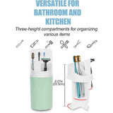 Tall Electric Toothbrush Holder with Cover, Bathroom Caddy Fits Adults Electric Toothbrushes, Toothpaste, Wall Mount or Countertop Organizer with Removable Dividers, 4 Slots (Green,only the box) In Australia - Darrahopens