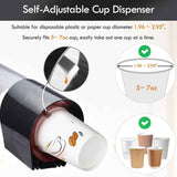 Cup Dispenser, Water Cooler Pull Type Cup Holder Fits 5oz - 7oz Cone or Flat Bottom Cups,14" Tube Length Black