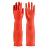 Rubber Dishwashing Cleaning Gloves (2-Pair) - Reusable, Waterproof with Extra-Long Cuff & Anti-Slip Design for Household & Kitchen Use - Large In Australia - Darrahopens