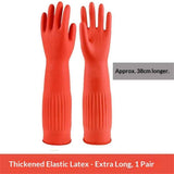 Rubber Dishwashing Cleaning Gloves (2-Pair) - Reusable, Waterproof with Extra-Long Cuff & Anti-Slip Design for Household & Kitchen Use - Large In Australia - Darrahopens