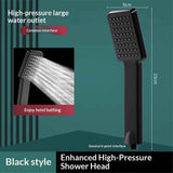 Square Handheld Shower Head - Spray,Phantom Night Black,  Grip for Low Pressure Bathrooms, 6-Layer Filter (Head Only) In Australia - Darrahopens