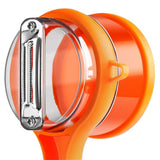 2 pack Kitchen Special Fruit Peeler with Box Storage, New Sided Stainless Steel Multi-Function Peelers, Upgrade Vegetable Peeler with Catcher Peeler with Storage Bucket (Orange) In Australia - Darrahopens