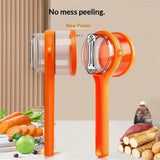 2 pack Kitchen Special Fruit Peeler with Box Storage, New Sided Stainless Steel Multi-Function Peelers, Upgrade Vegetable Peeler with Catcher Peeler with Storage Bucket (Orange) In Australia - Darrahopens
