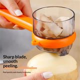 2 pack Kitchen Special Fruit Peeler with Box Storage, New Sided Stainless Steel Multi-Function Peelers, Upgrade Vegetable Peeler with Catcher Peeler with Storage Bucket (Orange) In Australia - Darrahopens