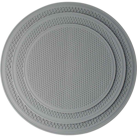 8 10 12 Inch Microwave mat, Multi-Purpose Hot Pad,Pot Holder,Baking,Drying, Silicone mats for Microwave,Dishwasher Safe - Splatter Guard, Set of 3,Grey