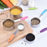 Stainless Steel Measuring Cups Set of 5 – Nesting Measuring Cups for Kitchen – Dry & Liquid Measurements, Dishwasher Safe, Ergonomic Design with Colored Handles In Australia - Darrahopens