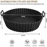 Silicone Air Fryer Liner 2 Pack, 8 inch Non-Stick Reusable Air Fryer Liners for Square and Round Basket, Airfryer Silicone Pot Baking Tray Oven Microwave Accessories, black In Australia - Darrahopens