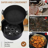 Silicone Air Fryer Liner 2 Pack, 8 inch Non-Stick Reusable Air Fryer Liners for Square and Round Basket, Airfryer Silicone Pot Baking Tray Oven Microwave Accessories, black In Australia - Darrahopens