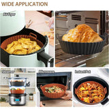 Silicone Air Fryer Liner 2 Pack, 8 inch Non-Stick Reusable Air Fryer Liners for Square and Round Basket, Airfryer Silicone Pot Baking Tray Oven Microwave Accessories, black In Australia - Darrahopens