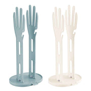 2 Pieces Kitchen Glove Holder Glove Drying Rack Dryer Plastic Mitten Rubber Rack Sink Stand Towel Hanger Reusable Towel Storage Holders for Sponge Food Bag Organizer, white + blue In Australia - Darrahopens