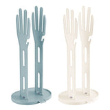 2 Pieces Kitchen Glove Holder Glove Drying Rack Dryer Plastic Mitten Rubber Rack Sink Stand Towel Hanger Reusable Towel Storage Holders for Sponge Food Bag Organizer, white + blue