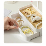 Jewelry Holder Organizer, Jewelry Display Stand with Holder and Plastic Tray, white Double-Layer （only box）