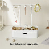 Jewelry Holder Organizer, Jewelry Display Stand with Holder and Plastic Tray, white Double-Layer （only box）