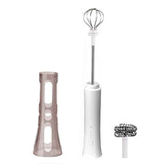 Milk Frother Wand for Coffee, Silent Coffee Foamer Drink Mixer,Handheld Frother Rechargeable Electric Whisk for Latte, Cappuccino, Hot Chocolate, Egg(Home and Travel Set White) In Australia - Darrahopens