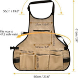 Compact Waterproof Gardening Apron - Tool Organizer for Gardeners, Woodworking & Outdoor Work（ khaki ）