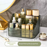 Makeup Organizer Cosmetics Storage Box, Large Capacity Make Up Brush Holder Organizer Vanity Accessories, Bathroom Countertops, Desk Storage Container, Cosmetic Display cases(Green,only box) In Australia - Darrahopens