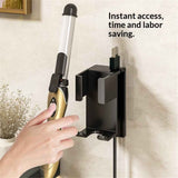 Hair Straightener Holder Wall Mounted Blow Dryer Holder, Blow Dryer and Curling Iron Holder, Hair Dryer and Straightener Holder, Bathroom Hair Tools Organizer and Storage (Black) In Australia - Darrahopens